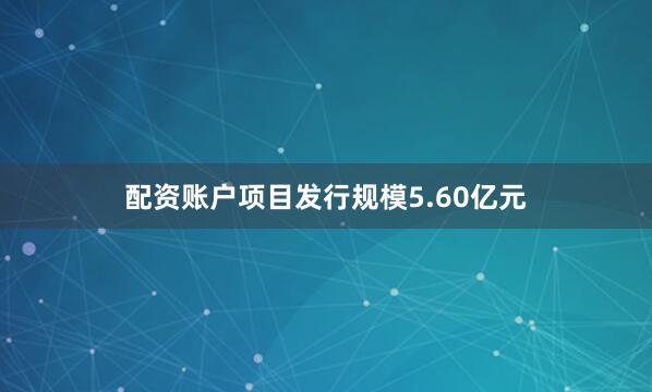 配资账户项目发行规模5.60亿元